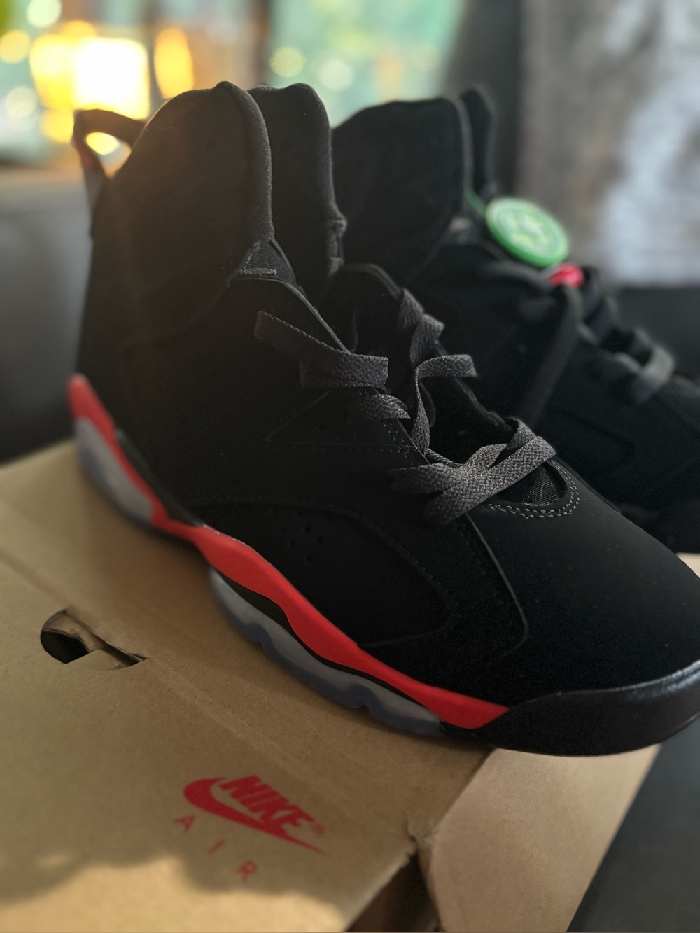 Jordan Black and Red High-Top Sneakers